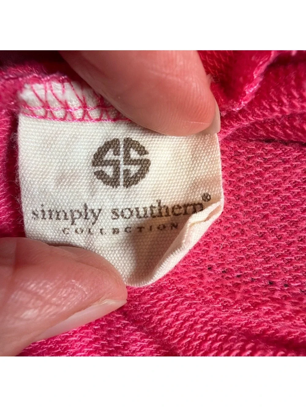 Simply Southern Women’s Pink Cowl Neck Sweatshirt Pullover Cotton Casual